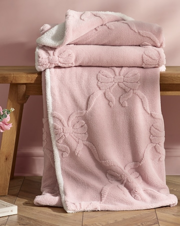 Catherine Lansfield Carved Bow Throw