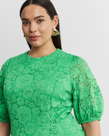 Joanna Hope Green Lace Skater Dress