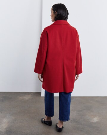 Red Double Breasted Lined Coat