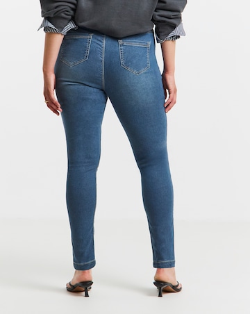 Mid Wash Stretch Skinny Pull On Jeggings