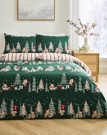 Christmas Hedgehog Cotton Blend Reversible Duvet Cover Set
