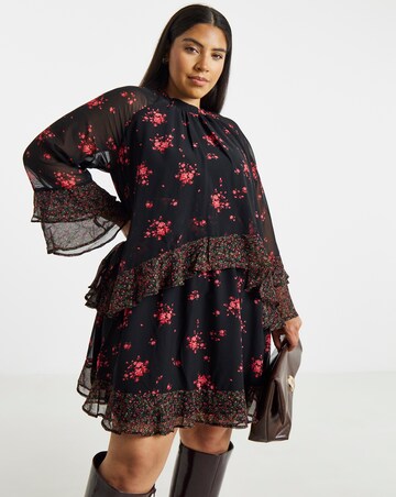 Simply Be Mixed Print Skater Dress
