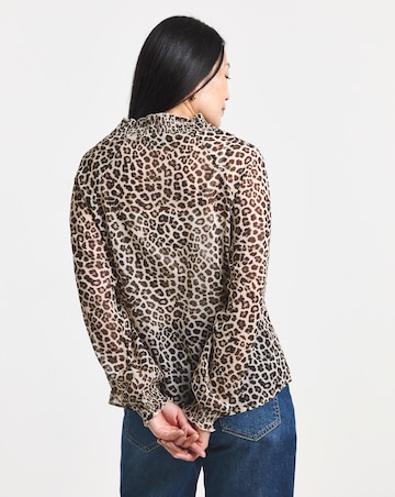 Ruffle Crinkle Chiffon Blouse