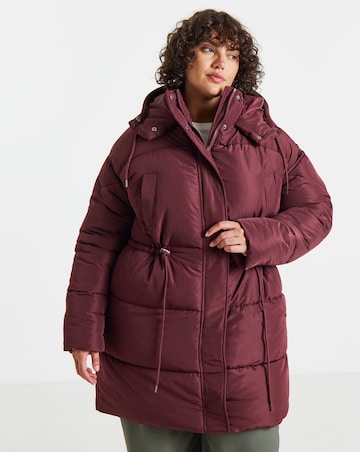 Burgundy Longline Padded Coat
