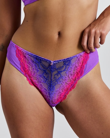 Ann Summers Sexy Lace Planet Two Tone High Waist Brazillian Purple