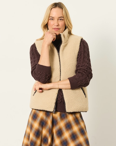 FatFace Luna Gilet Chocolate