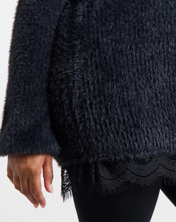 Fluffy Lace V-neck Tunic