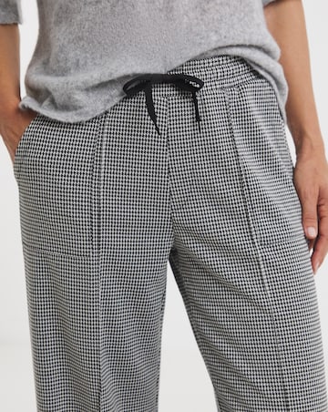Houndstooth Stretch Ponte Pull On Wide Leg Trouser