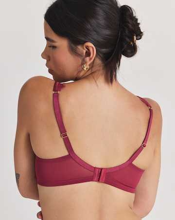 Pretty Secrets Eyelash Lace Underwired Full Cup Bra Burgundy
