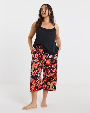 Figleaves Leopard Blanket Stitch Culotte Pyjama Set