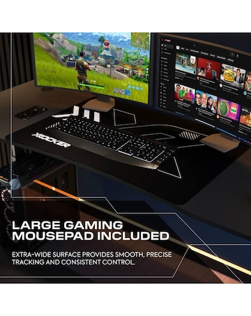 X Rocker Cougar XL 160cm Height Adjustable Gaming Desk with Mousepad - Black