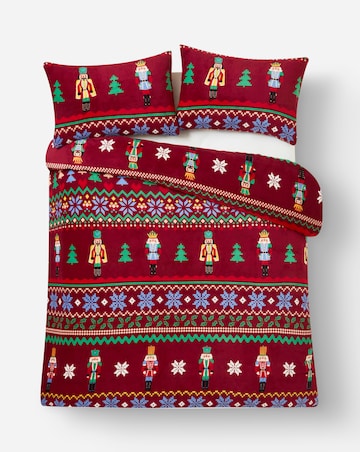 Festive Nutcracker Fairisle Fleece Duvet Cover Set