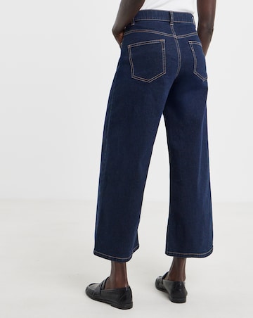 24/7 Dark Blue Wide Crop Jeans