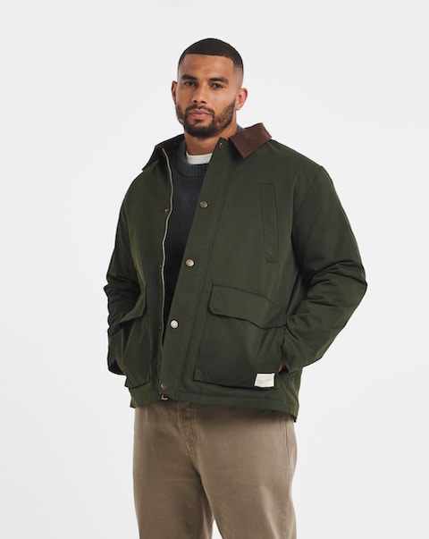 Jack & Jones Norrebro Padded Barn Jacket - Green