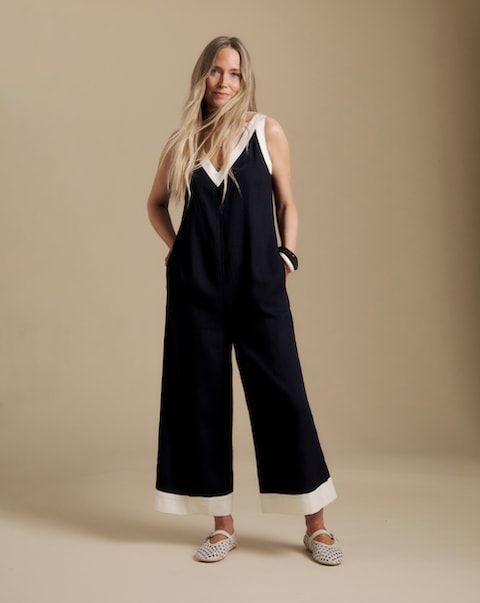 Julipa Linen Contrast Jumpsuit