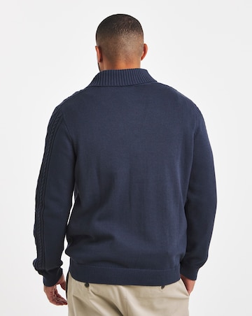Cable Knitted Shawl Neck Cardigan