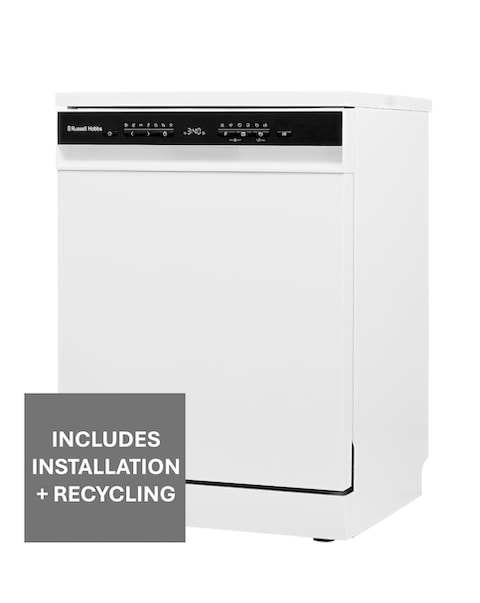 Russell Hobbs RH60DW10C1W 14 Place Settings Full Size Dishwasher White + Install