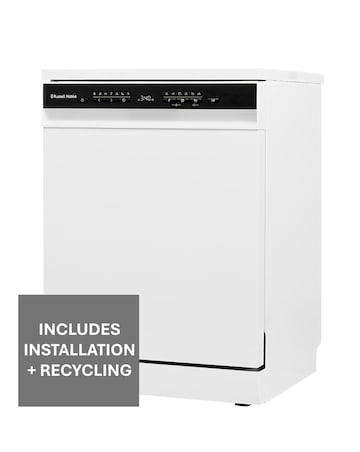 Russell Hobbs RH60DW10C1W 14 Place Settings Full Size Dishwasher White + Install