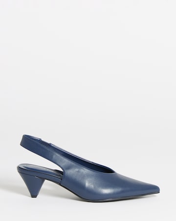 Rina Slingback Pointed Toe Heeled Shoes - Wide Fit (E)