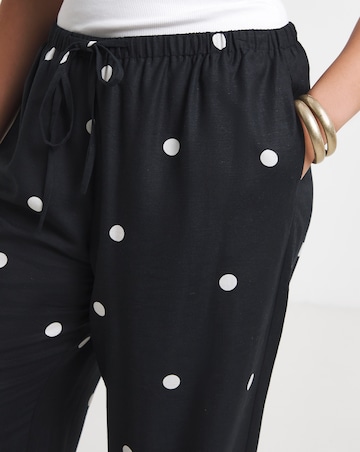 Mono Spot Linen Mix Balloon Trouser
