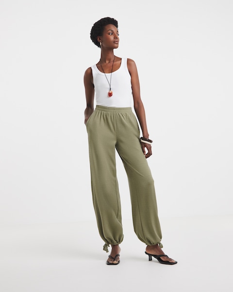 Textured Jersey Balloon Trousers