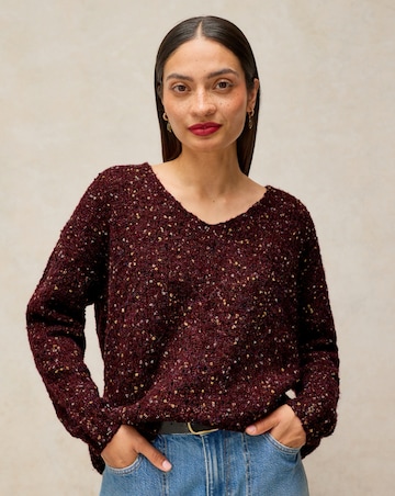 White Stuff Textured V-Neck Jumper