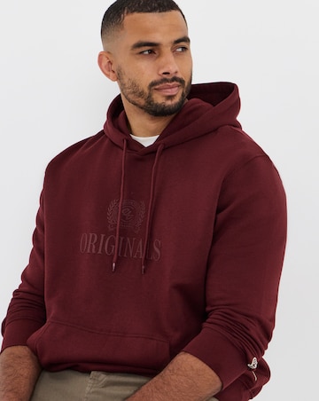 Jack & Jones Frederiksberg Monogram Sweat Hoodie - Burgundy