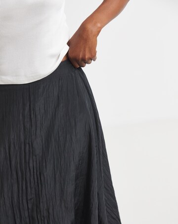 Simply Be Black Textured Bubble Hem Midaxi Skirt