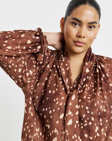 Simply Be Animal Print Pussy Bow Blouse
