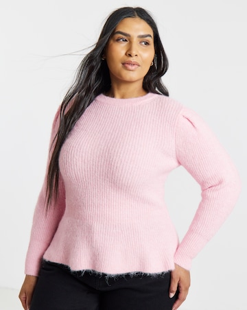 Vila Gracie O-Neck Peplum Knit Jumper