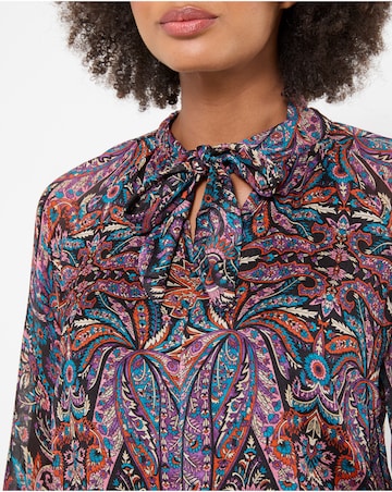 Joe Browns Boho Print Tie Neck Blouse With Ruffle Sleeve Detail