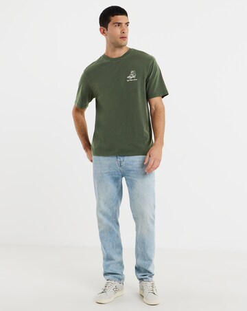 Only & Sons Milo Fixworks Washed Relaxed Fit T-Shirt - Pine Green