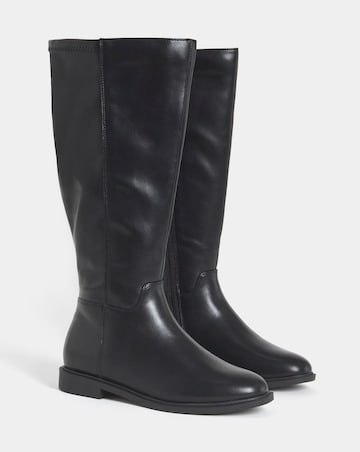 Anya Flat Stretch Knee High Boots - Wide Fit (E) & Curvy Calf
