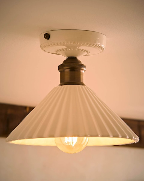 New In - Burford Ceramic Ribbed Ceiling Light