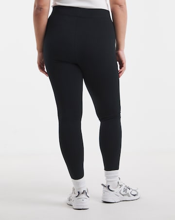2 Pack Black Cotton Rich High Waisted Leggings