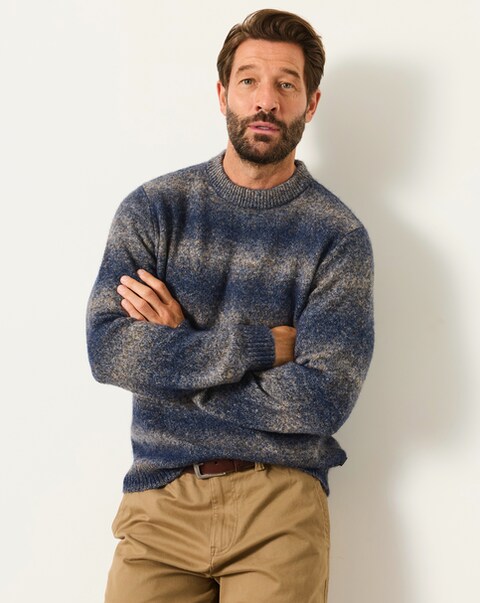 New In - FatFace Deanstone Ombre Jumper - Blue