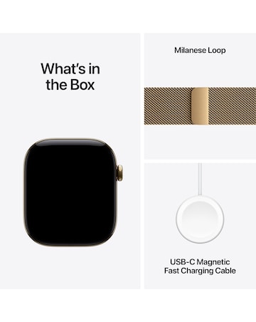 Apple Watch Series 12 GPS + Cellular 46mm - Gold Titanium/Gold Milanese - S/M
