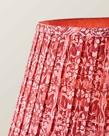 ValueLights Bobble Walnut Floor Lamp with Burgundy Floral Pleated Shade
