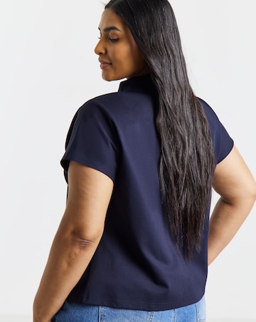 Simply Be Navy Frogging Detail Top