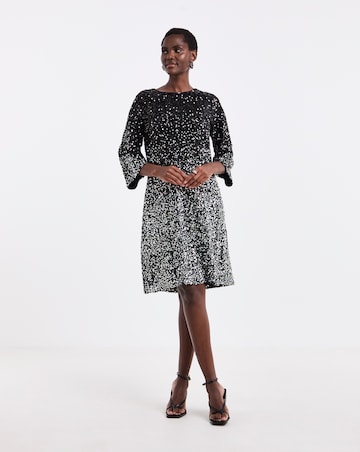 Ombre Sequin Shift Dress