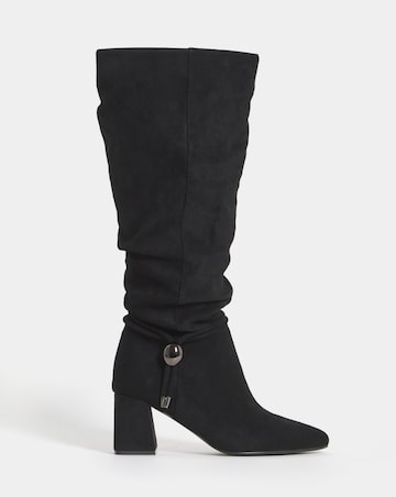 Sabrina Rouched Pointed Knee High Boots - Wide Fit (E) & Curvy Calf