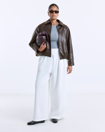 Chocolate Bubble Hem Faux Leather Jacket