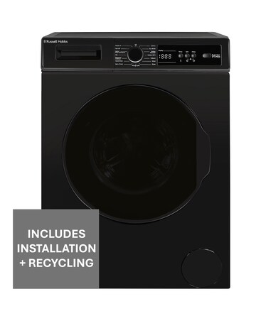 Russell Hobbs RH814W111B 8kg 1400rpm Washing Machine Black + Install