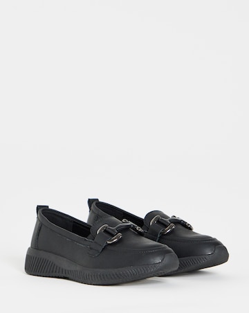 Heavenly Soles Lynn Sporty Loafers With Trim - Wide Fit (E)