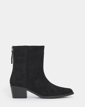 Shaundi Leather Block Heel Ankle Boots - Extra Wide Fit (EEE)
