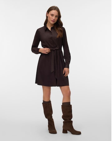 Vero Moda Short Belted Leopard Print Shirt Dress