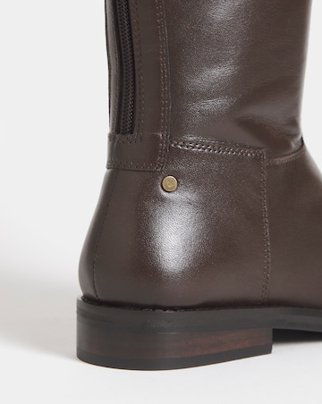 Theodora Leather Flat Knee High Boots - Extra Wide Fit (EEE) & Super Curvy Calf
