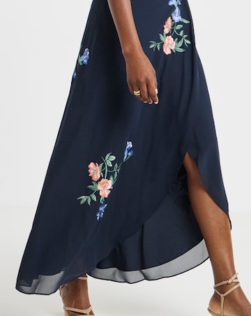 Hope & Ivy Agatha Embellished Maxi Wrap Dress