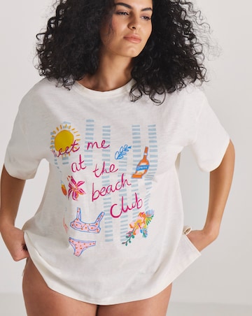 Beach Club Graphic Cotton Beach T-Shirt