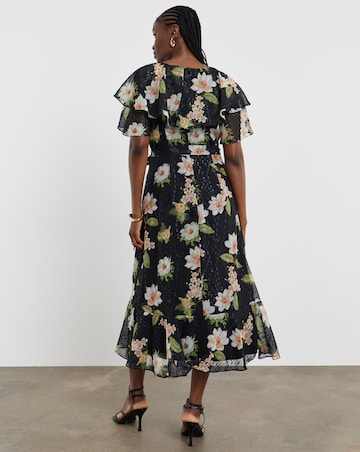 Joanna Hope Dobby Spot Tie Waist Maxi Dress
